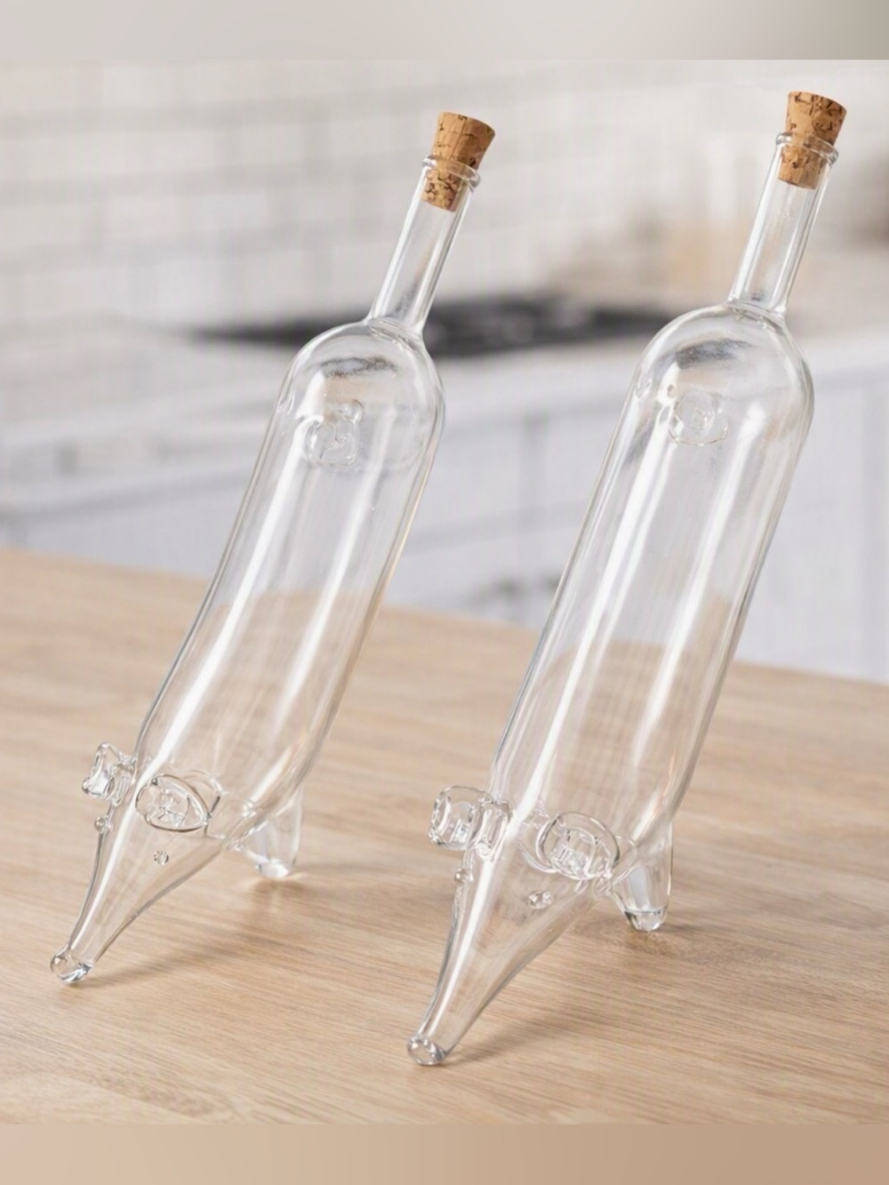 Dachshund Blown Glass Oil Vinegar Cruet Set |Wiener Dog Kitchen Decor vintage